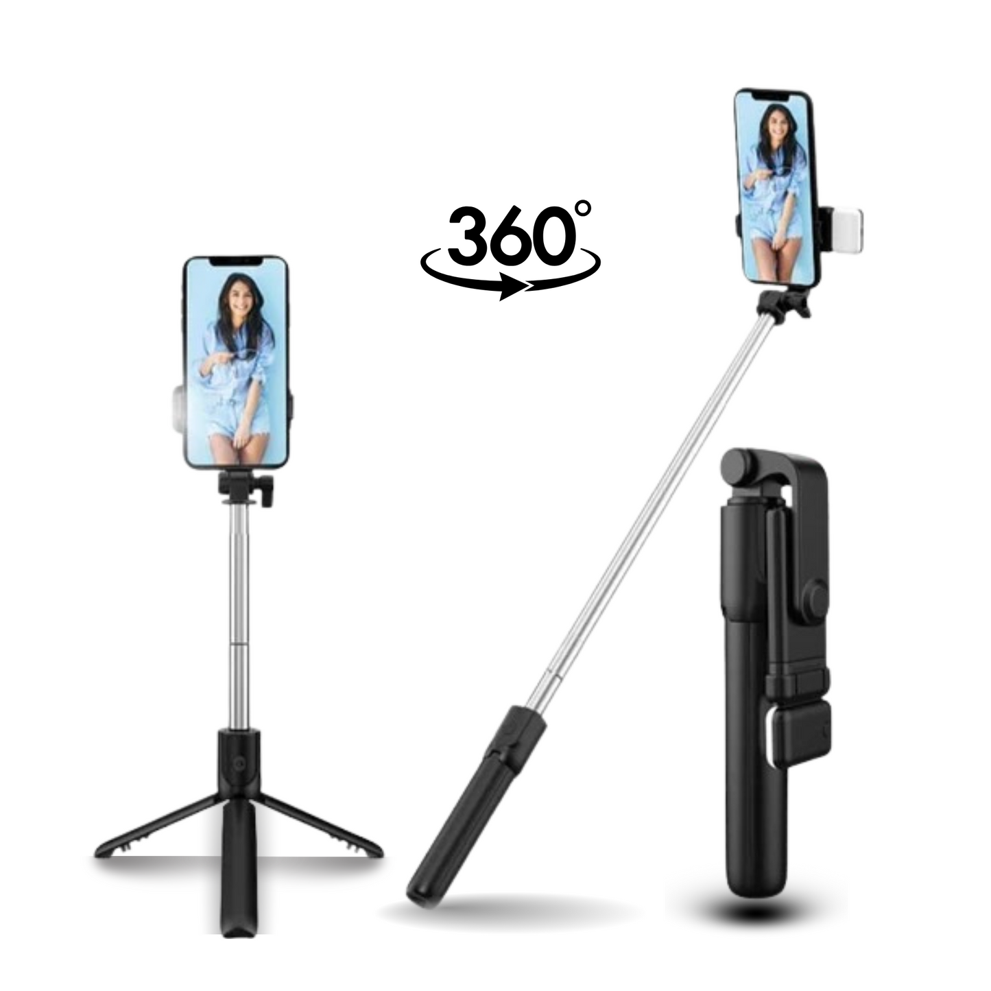 Selfie Stick With LED Light & Bluetooth button 