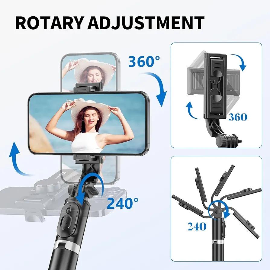 Selfie Stick With LED Light & Bluetooth button 