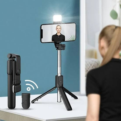 Selfie Stick With LED Light & Bluetooth button  ‎